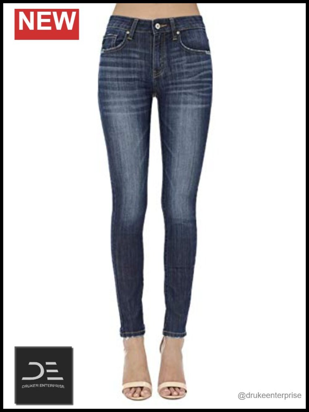 Women's Mid Rise Super Skinny Jeans Five Pocket